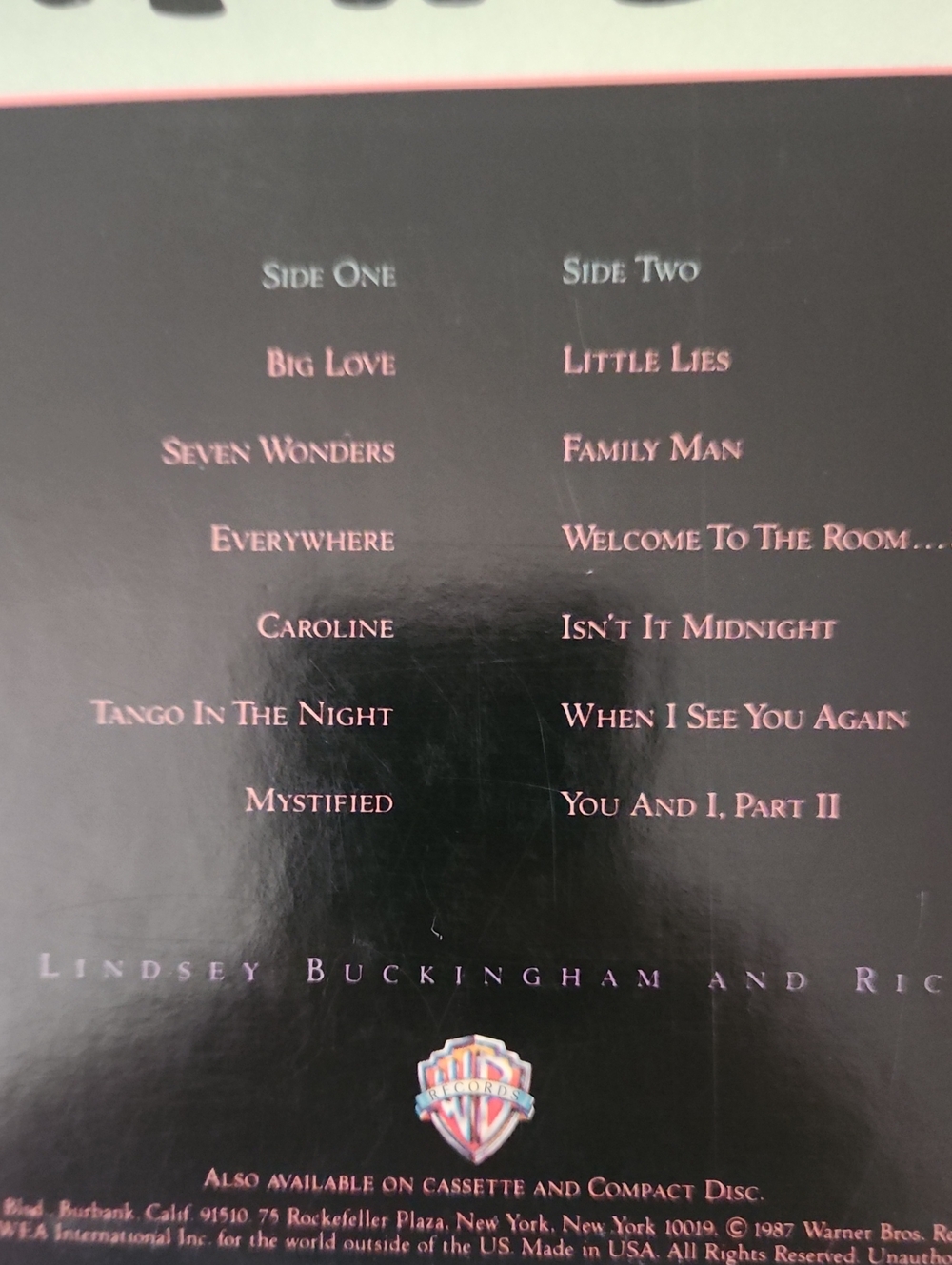 FLEETWOOD MAC "Tango in the Night' -- DISPLAY COPY NEVER PLAYED NM!!! - Picture 5 of 5